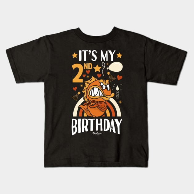 2nd Birthday Fish Kids T-Shirt by Tesszero